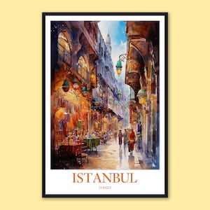 Istanbul Travel Print: Grand Bazaar Street Scene, Turkey Wall Art
