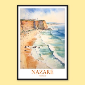 Nazaré Print Nazaré Wall Decor Nazaré Travel Print Wall Art Nazare Poster Nazaré Travel Wall Art Portugal Wall Art Gift Nazare Cliffs Print