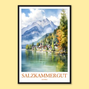 Salzkammergut Poster Salzkammergut Wall Art Salzkammergut Print Art Salzkammergut Wall Decor Austria Wall Art Salzkammergut Lake Gift Art