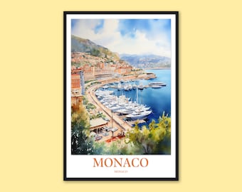Monaco Travel Poster: Monte Carlo Art Print