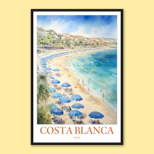 Costa Blanca Print Costa Blanca Travel Print Wall Art Costa Blanca Poster Costa Blanca Wall Decor Costa Blanca Coast Travel Wall Art Spain
