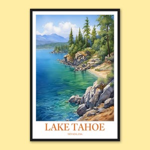 Lake Tahoe Wall Decor Lake Tahoe Travel Print Wall Art Lake Tahoe Print Lake Tahoe Poster Lake Tahoe Travel Wall Art Nevada Wall Art