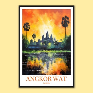 Angkor Wat Temple Wall Art Angkor Wat Poster Angkor Wat Print Angkor Wat Wall Decor Angkor Wat Buddhist Art Travel Cambodia Art Gift Lover