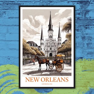 Wydruk z podróży po Nowym Orleanie: Jackson Square i katedra św. Ludwika