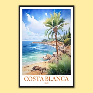 Costa Blanca Wall Decor Costa Blanca Poster Costa Blanca Travel Print Wall Art Costa Blanca Print Costa Blanca Beach Travel Wall Art Spain