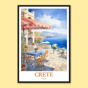 Crete Travel Poster: Mediterranean Coastal Art Print