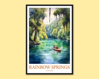 Rainbow Springs State Park Travel Poster: Florida Wall Art
