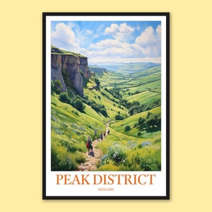 Peak District National Park Poster: England Travel Art