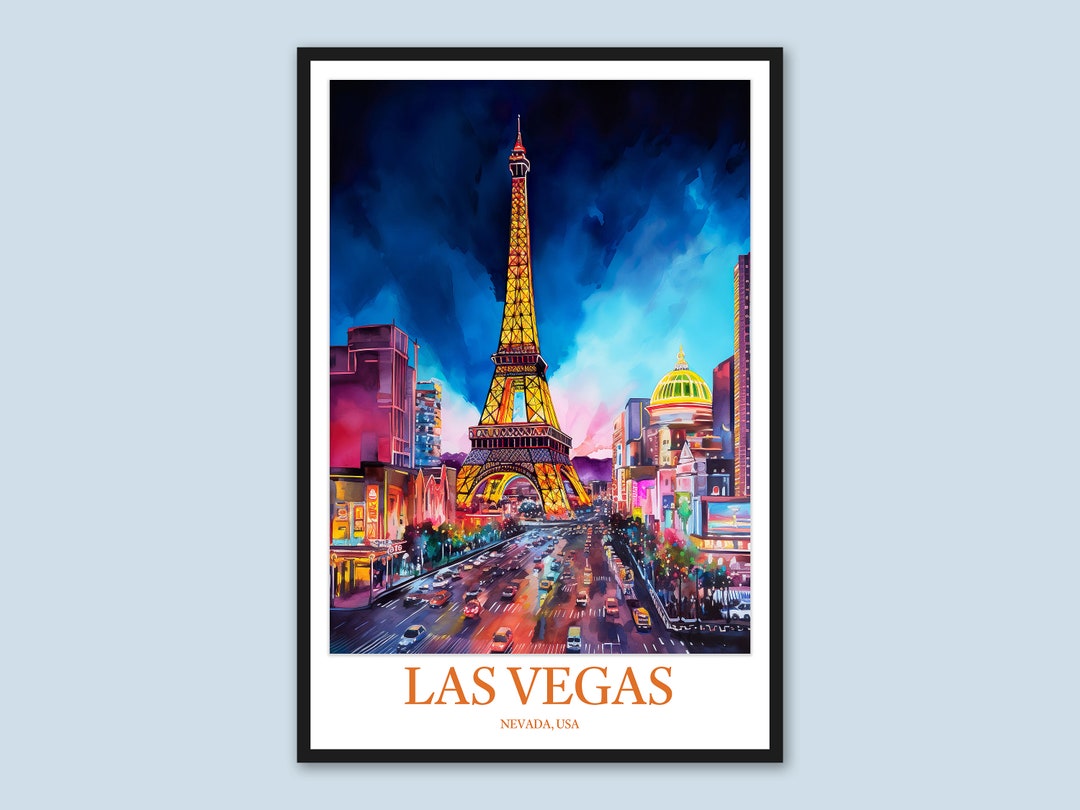 Las Vegas Wall Art Las Vegas Strip Poster Las Vegas Print Las Vegas
