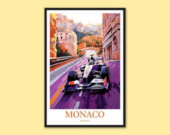Monaco Racing Poster: Monte Carlo Travel Wall Art