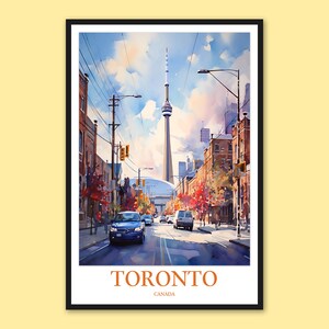 Toronto Travel Poster: Cityscape Wall Art, Canada Print