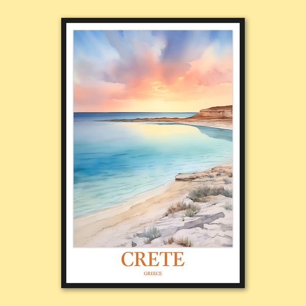 Crete Wall Decor Crete Poster Crete Print Crete Wall Art Crete Elafonissi Beach Balos Lagoon Aegean Sea Travel Wall Art Greece Art Lover