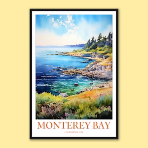 Monterey Bay Travel Poster: Coastal Wall Art Print