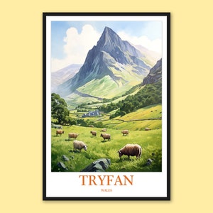 Poster di viaggio di Tryfan, Galles: Snowdonia Wall Art