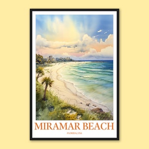 Miramar Beach Poster Miramar Beach Print Art Miramar Beach Wall Art Miramar Beach Wall Decor Miramar Beach Travel Art Miramar Beach Lover