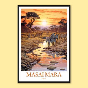 Masai Mara Travel Poster: Kenya Wall Art Print