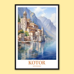 Kotor Montenegro Travel Poster: Historic Town Wall Art