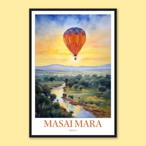 Masai Mara Travel Poster: Kenya Wall Art Print