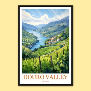 Douro Valley Vineyard Poster Douro Valley Wall Art Travel Wall Art Douro Valley Print Wall Decor Portugal Wall Art Douro Valley Gift Lover