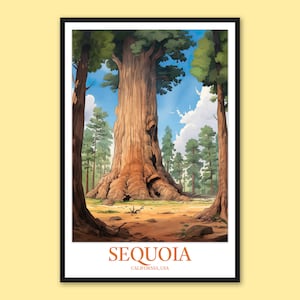 Sequoia National Park Art Print: Travel Poster Wall Decor