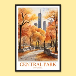 Póster de viaje de Central Park: Arte mural de la ciudad de Nueva York