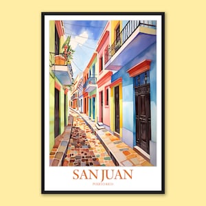 San Juan Travel Wall Art San Juan Poster San Juan Wall Decor San Juan Travel Print Wall Art San Juan Print Puerto Rico Wall Art Old San Juan