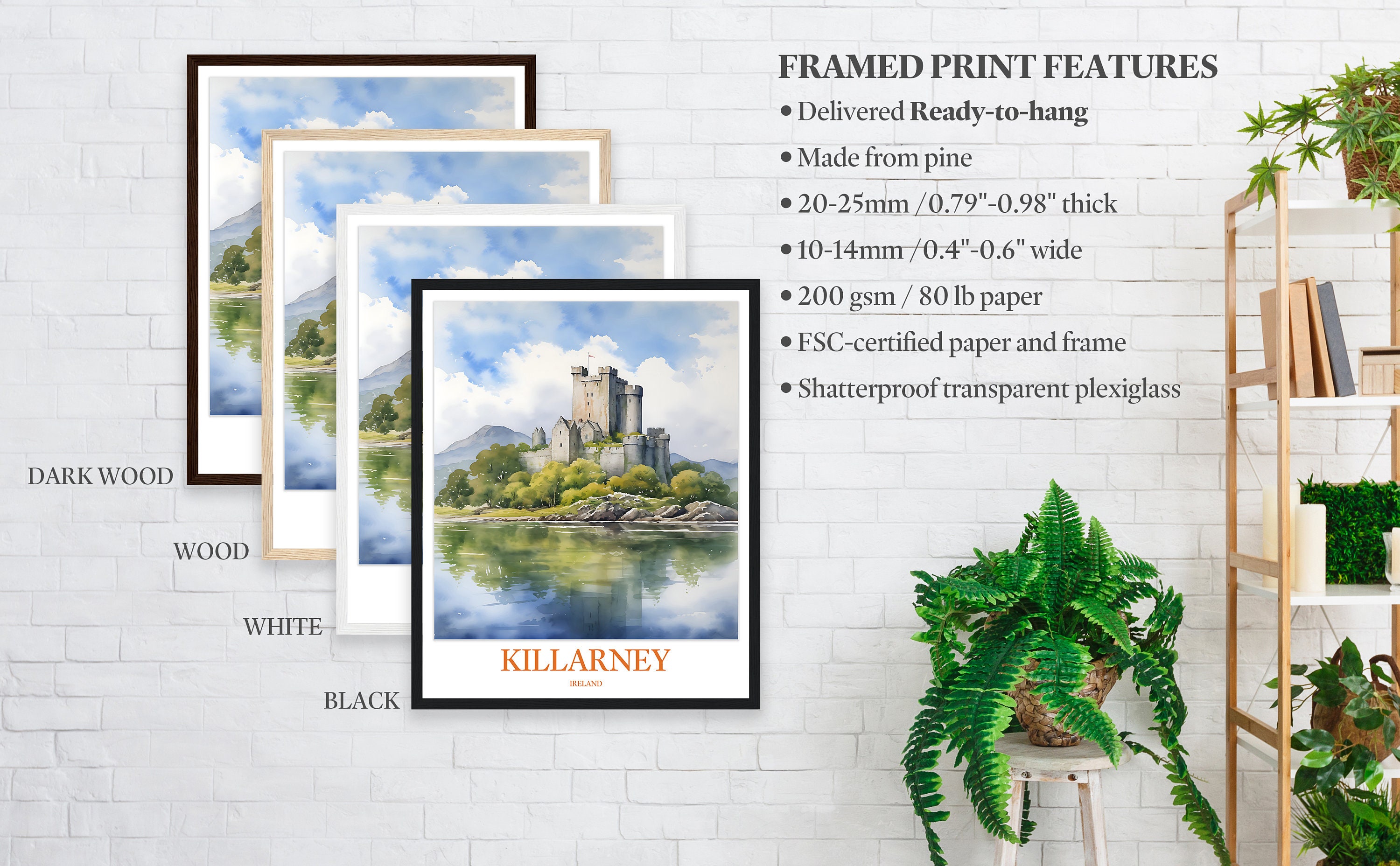 Killarney Ireland Travel Poster: Ross Castle Wall Art - Etsy