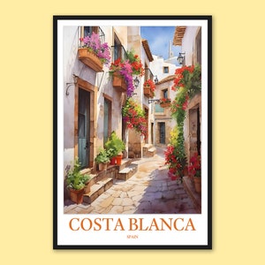 Costa Blanca Travel Print Wall Art Costa Blanca Poster Costa Blanca Print Costa Blanca Wall Decor Costa Blanca Travel Wall Art Spain Altea