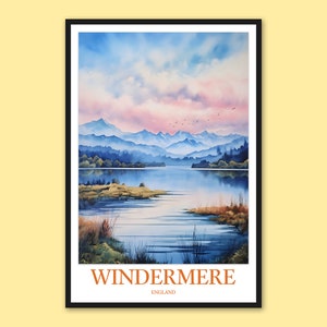 Windermere Wall Decor Windermere Print Windermere Poster Windermere Travel Print Wall Art Windermere Travel Wall Art England Wall Art Gift