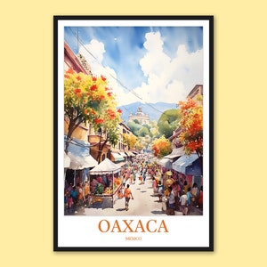 Oaxaca Poster Oaxaca Wall Art Oaxaca City Print Watercolor Oaxaca Wall Decor Oaxaca Travel Wall Art Mexico Wall Art Oaxaca Gift Art Lover
