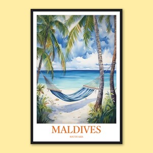 Maldives Travel Print Wall Art Maldives Poster Maldives Print Maldives Wall Decor Maldives Travel Wall Art Maldive Islands Wall Art