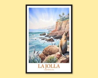 La Jolla Cove Print: San Diego Travel Poster, California Wall Art