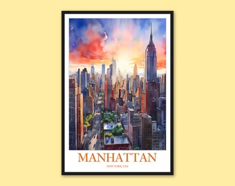 Manhattan Reiseposter: New York City Wall Art