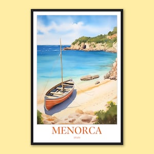 Menorca Travel Poster: Spain Wall Art Print
