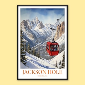 Jackson Hole Ski Lift Poster: Wyoming Reisekunstdruck