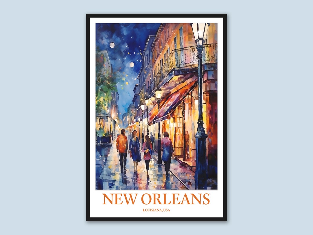 New Orleans Poster New Orleans Print Art French Quarter Poster New ...