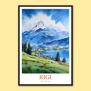 Rigi Lake Switzerland Art Print: Travel Poster Wall Decor