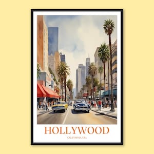 Hollywood Travel Poster: California Wall Art Print