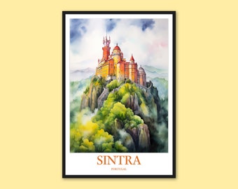 Sintra Portugal Print: Pena Palace Travel Poster