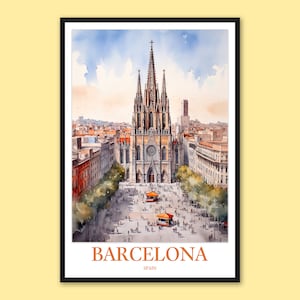 Barcelona Cathedral Print: Spain Travel Wall Art