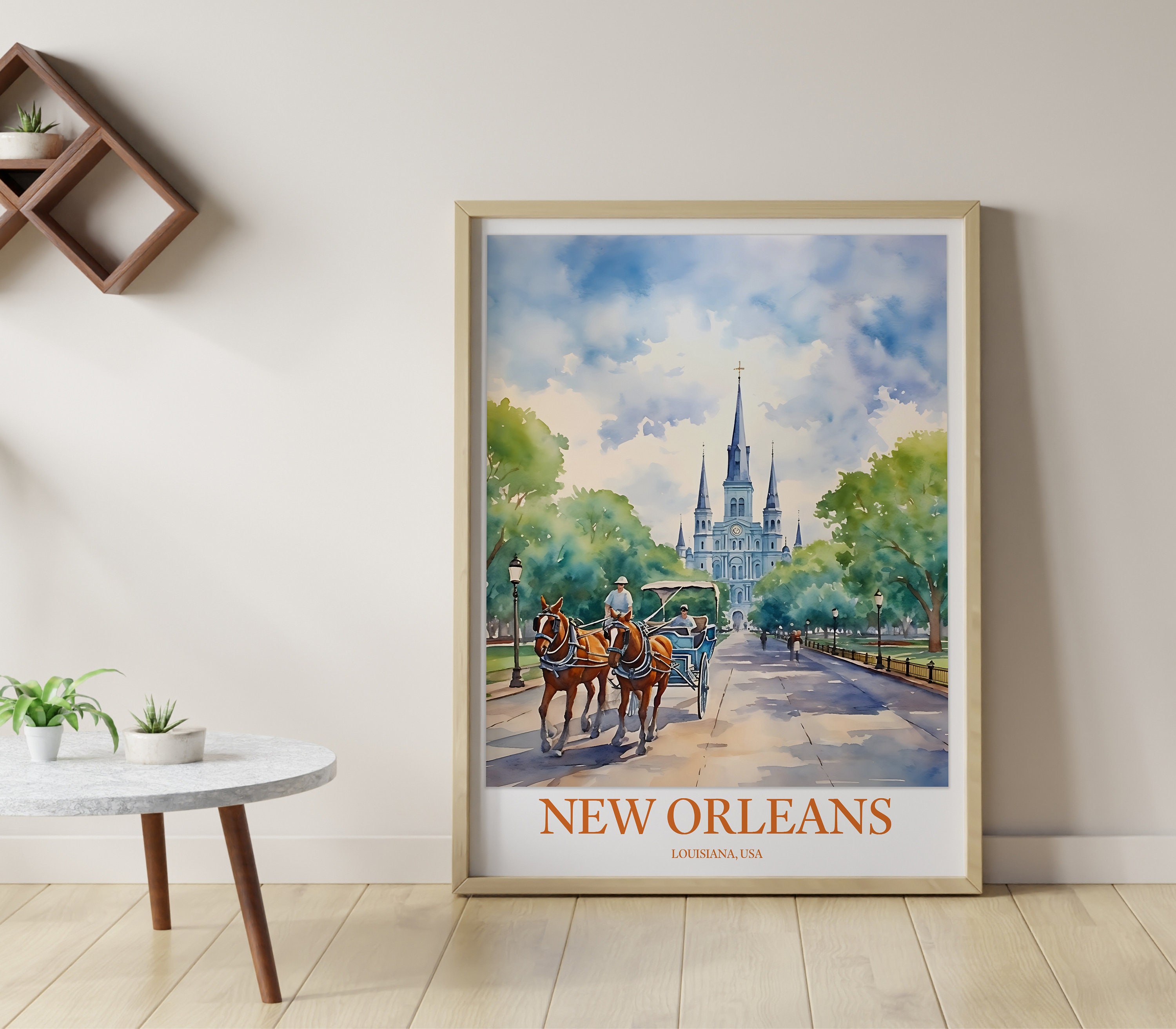 New Orleans Print Art New Orleans Poster French Quarter Poster New ...