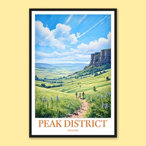 Peak District National Park Poster: England Travel Art