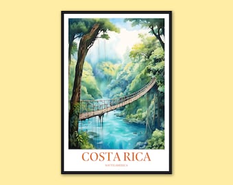 Costa Rica-print: turkooizen rivier Rio Celeste, muurkunst bos