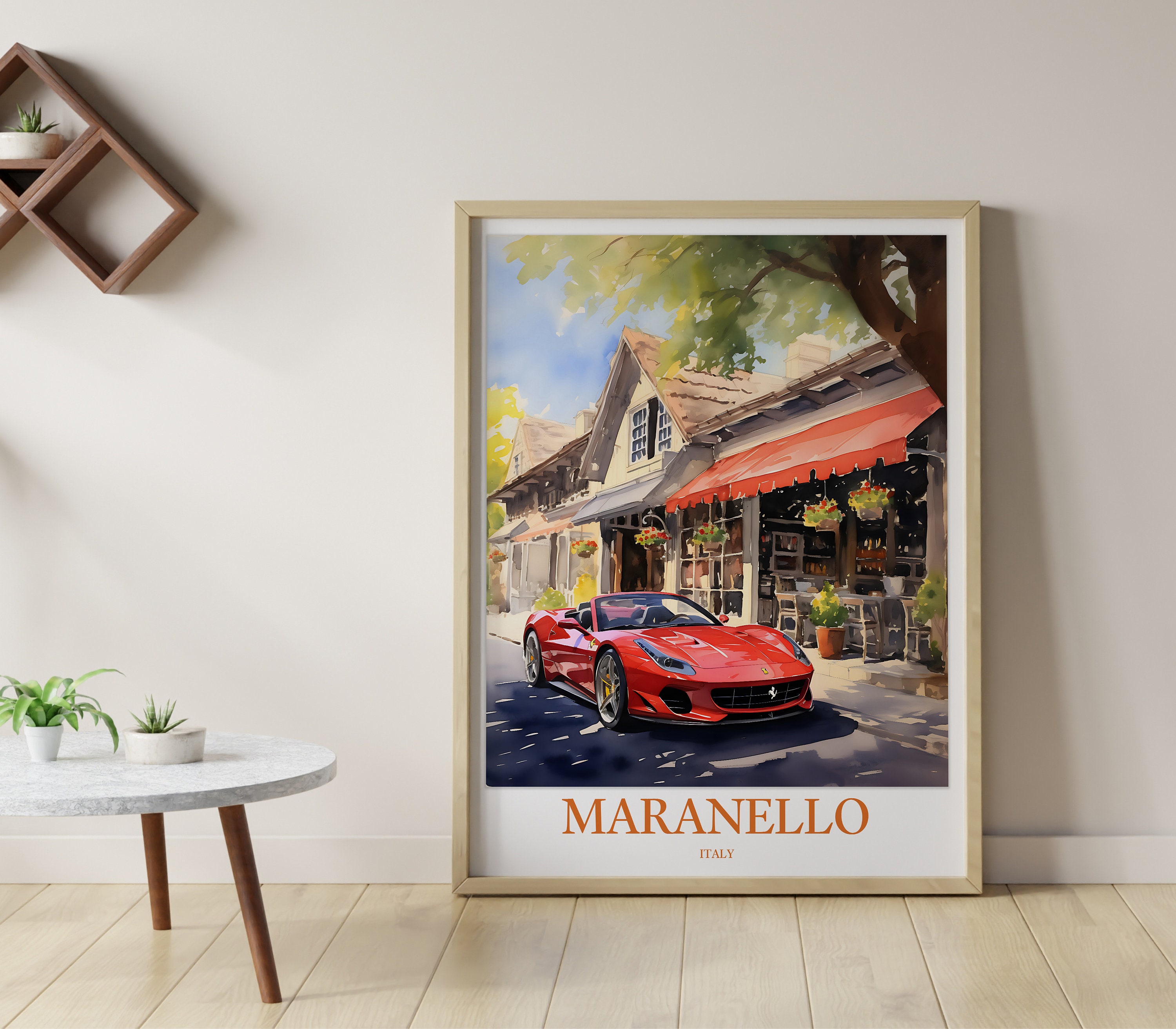 Maranello Italy Travel Poster: Car Lover Wall Art - Etsy
