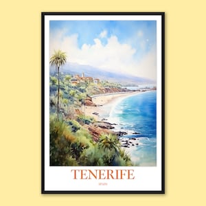 Tenerife Travel Poster: Spain Coastal Art Print