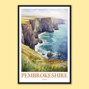 Pembrokeshire Coast Print: Wales Travel Poster