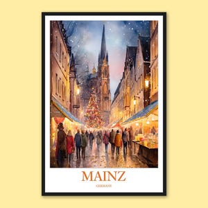 Mainz Christmas Market Print: Germany Travel Poster