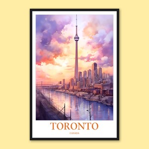 Toronto Travel Poster: Skyline Wall Art, Canada Print
