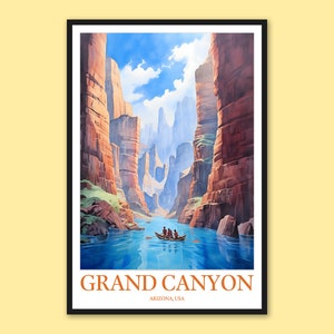 Grand Canyon Travel Print: Colorado River Rafting Art