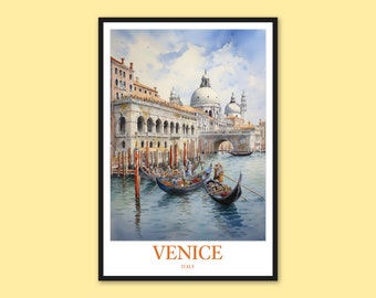 Póster de viaje de Venecia: Impresión artística mural de Italia